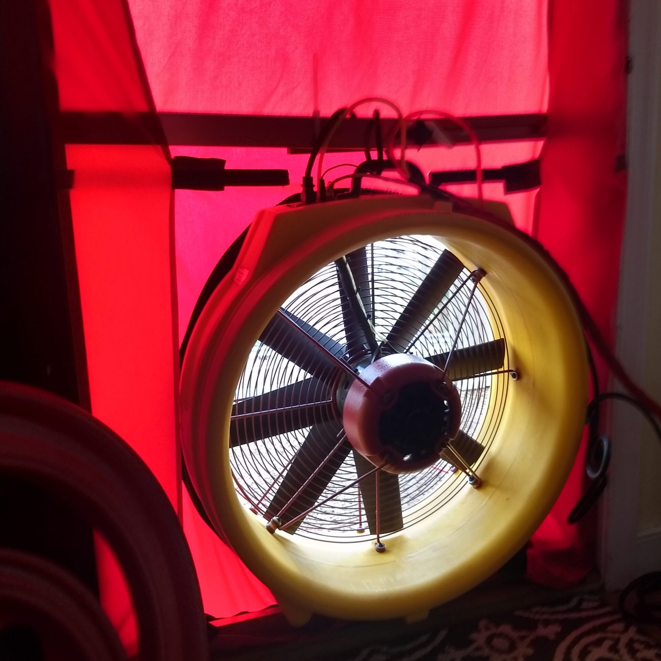 A,Fan,In,A,Doorway,For,A,Blower,Door,Test.